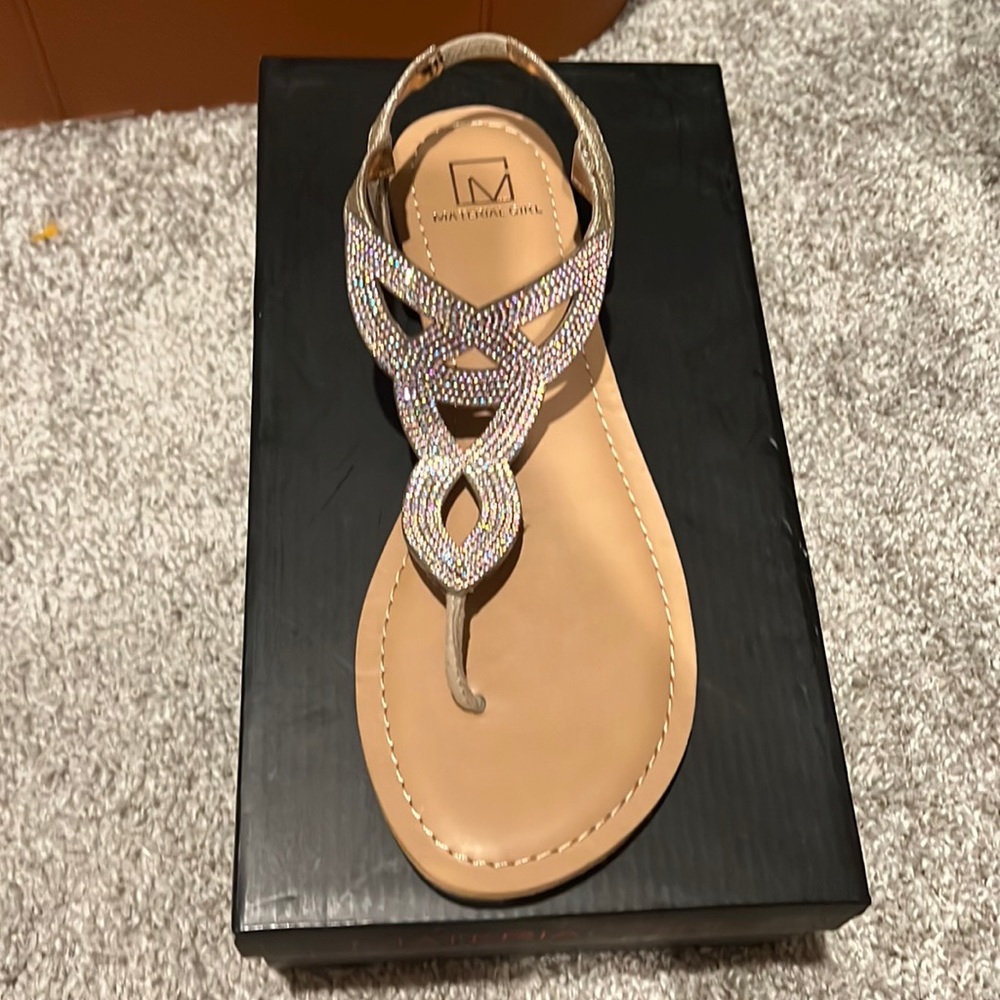 NEW rhinestone thong sandals (Blush)